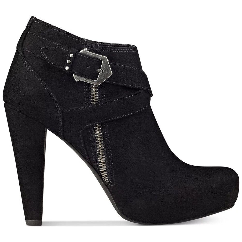 G by GUESS Black Sz 8 Faux Suede Taylin Platform Dress Ankle Booties 4 in heels